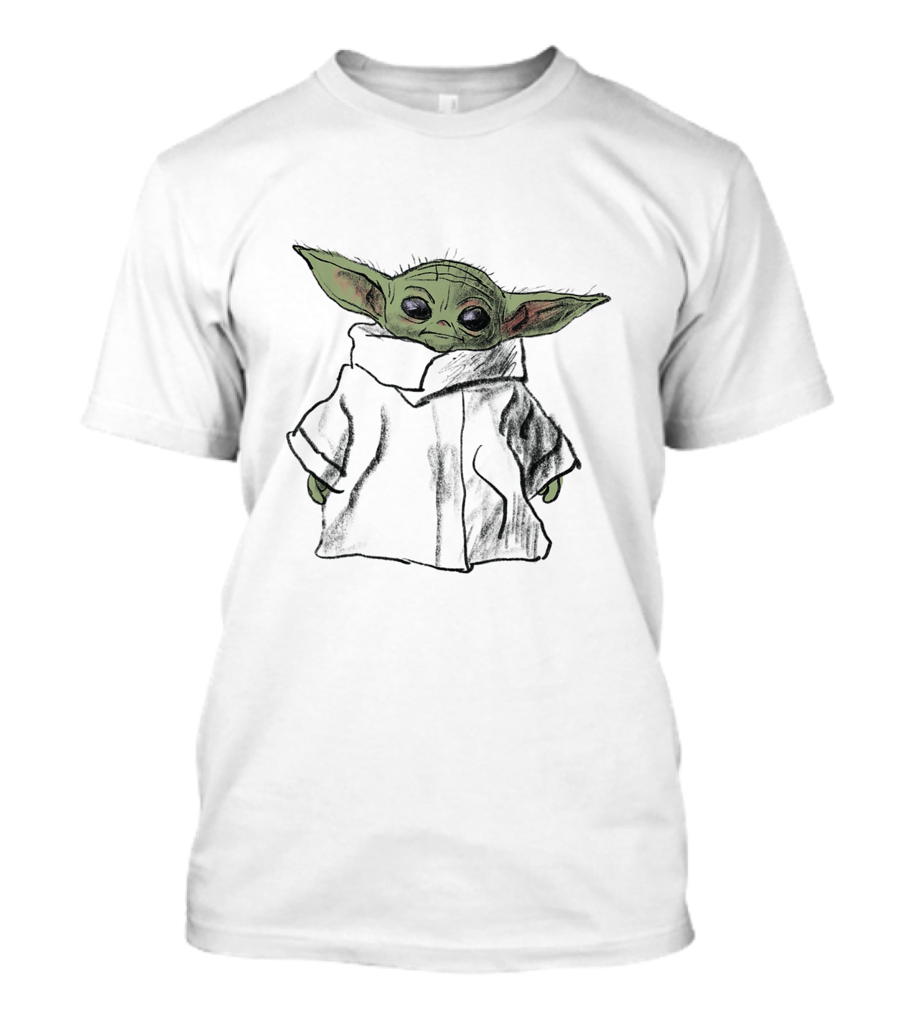 Star Wars The Mandalorian The Child Grogu In Cute Black Robe T-Shirt