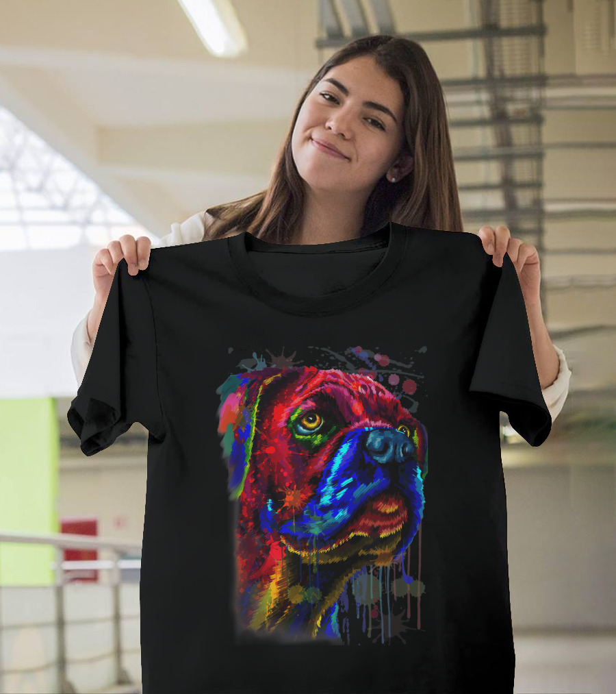 Cane Corso Watercolour Dog Face Art Multicolor Funny T-Shirt