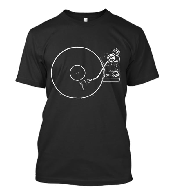 Vinyl Record Player Sketch Drawing Retro Music Turntable T-Shirt