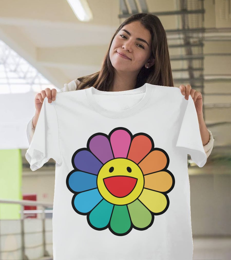 Takashi Murakami Smiling Flower Rainbow Colors T-Shirt