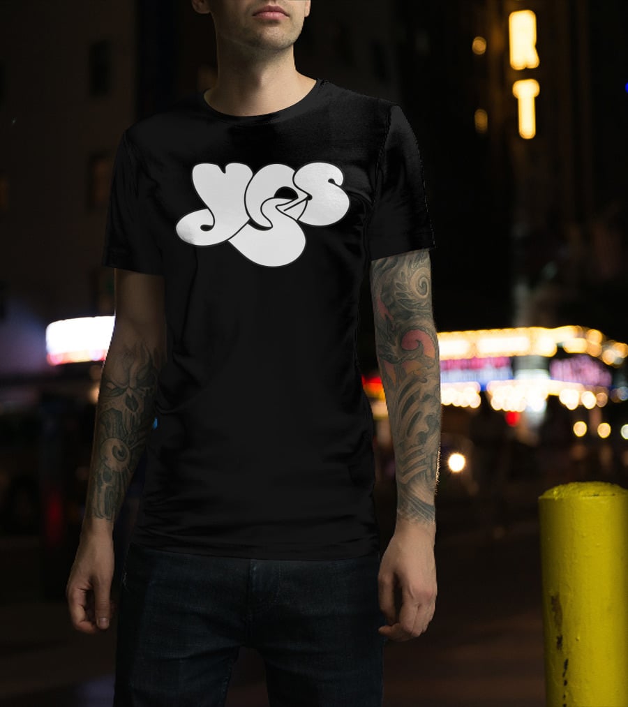 Yes Band Iconic Logo White Bubble Letters T-Shirt