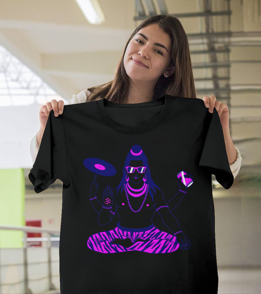 Modern God Om Symbol Trendy Deity with Vinyl and Beverage T-Shirt