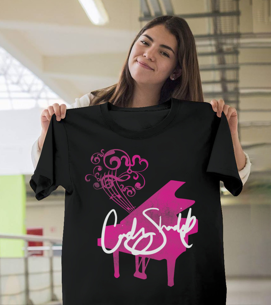 Cindy Shadrick Voice Studio Pink Piano Musical Notes T-Shirt