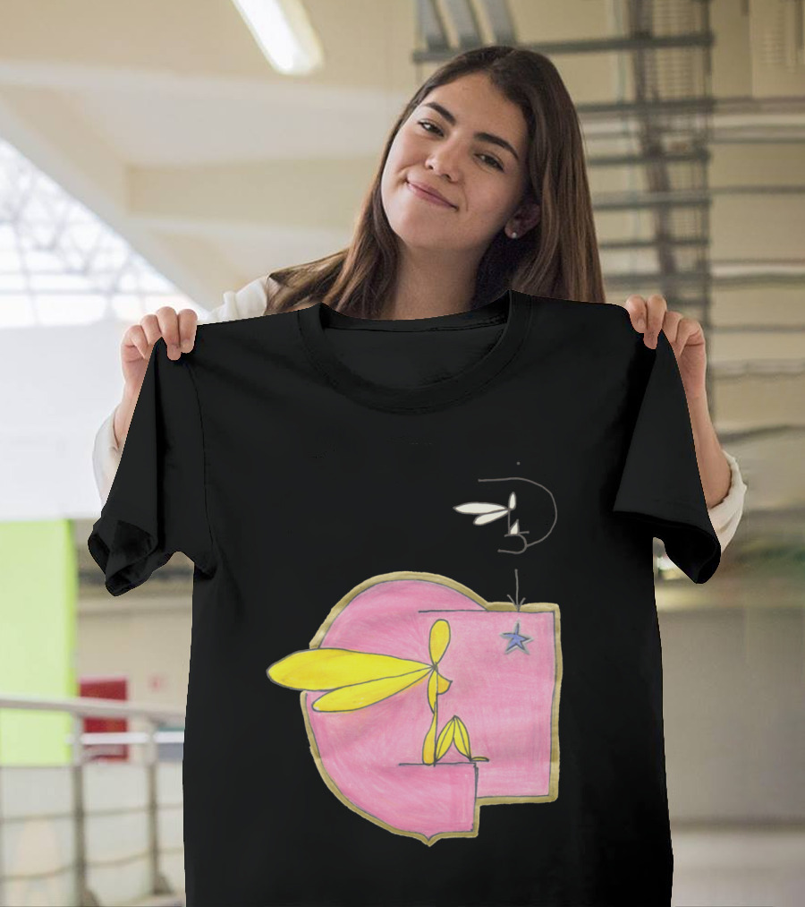 Flyin Maat Peach Abstract Figure with Star and Wings T-Shirt