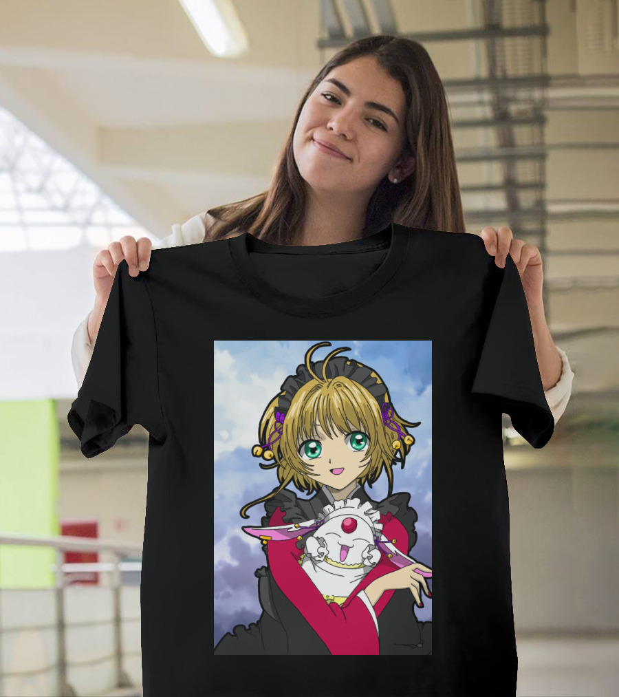 Too Cute for Words with Anime Girl Hugging White Rabbit Companion T-Shirt