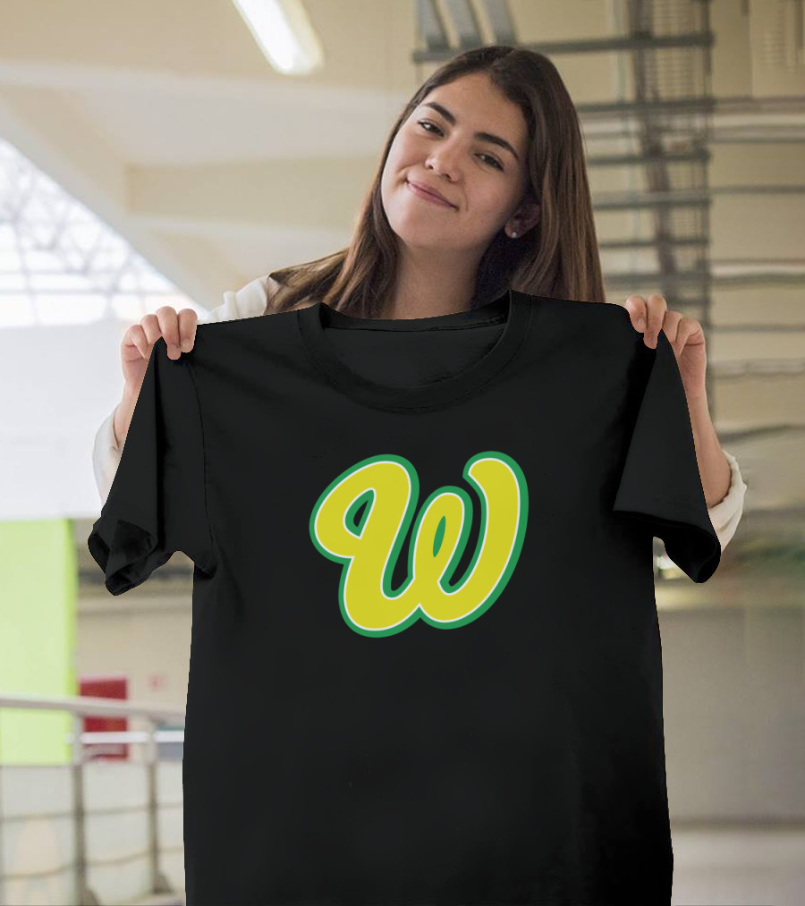 West Austin Towers Iconic Retro Style W in Bright Yellow and Green T-Shirt