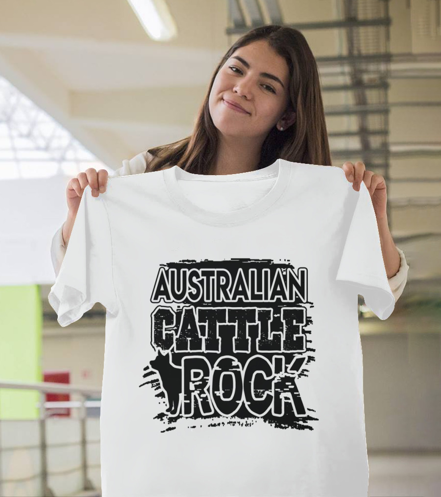Australian Cattle Rock Text with Dog T-Shirt