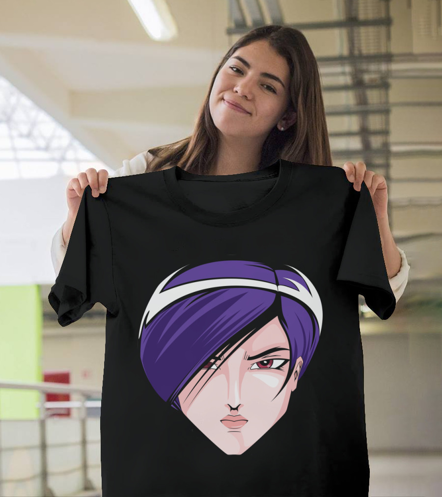 Bishonen Anime Style Purple Hair Character Face T-Shirt