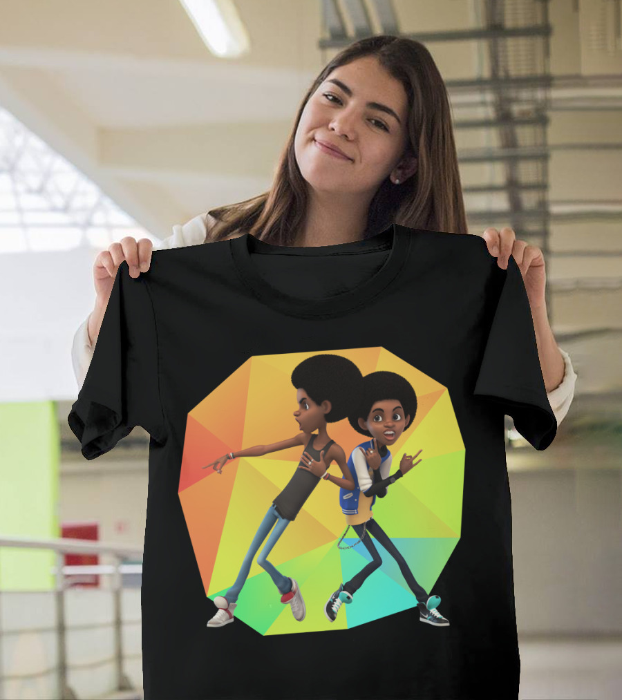 The Afro Boys Danish Colorful Geometric Background T-Shirt