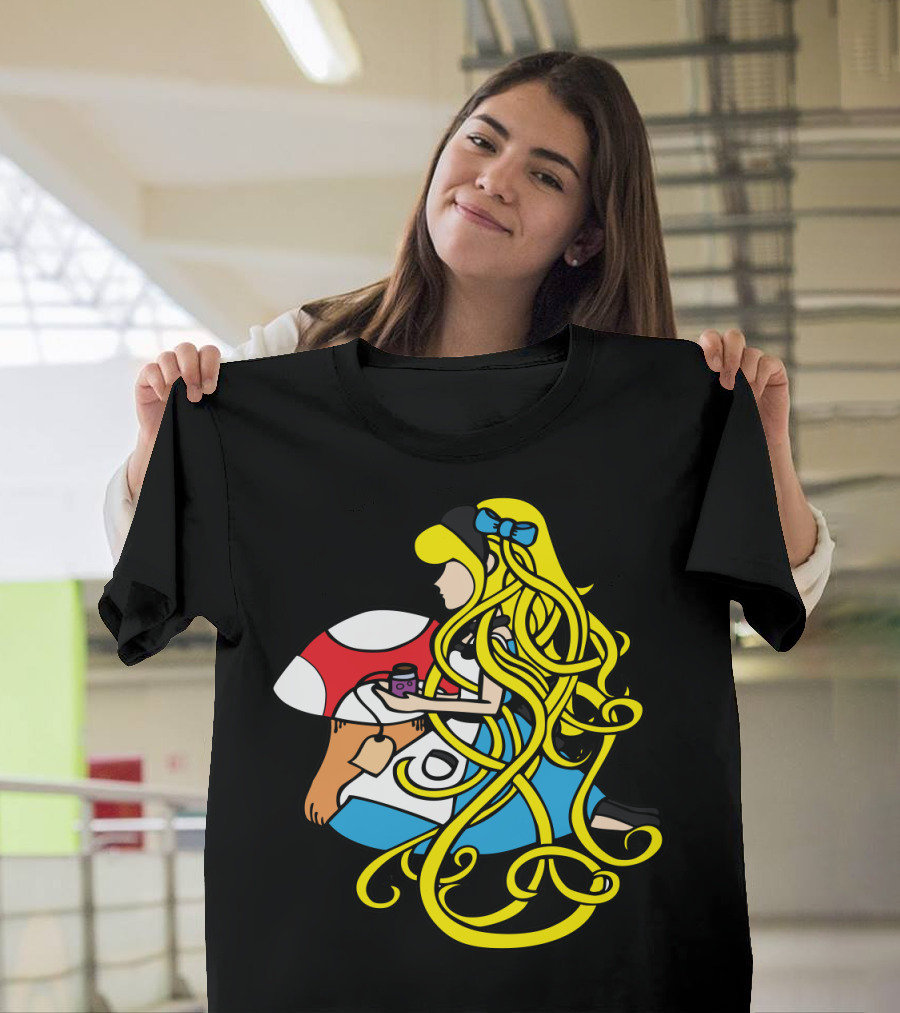 Alice Wonderland Mushroom Bottle Twisted Hair T-Shirt