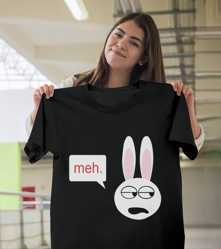 Meh Bunny Expression with Speech Bubble T-Shirt
