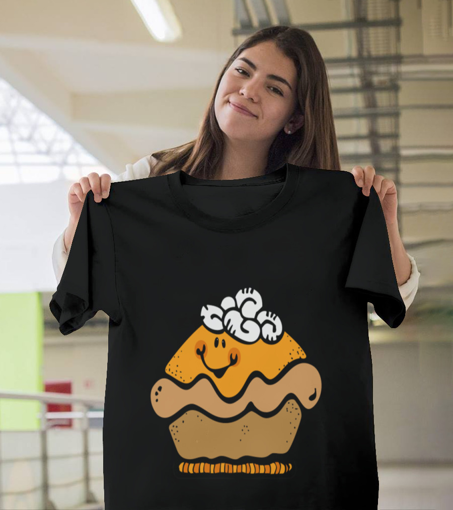 I'm Thankful for Pumpkin Pie with Smiling Face and Whipped Cream Topping T-Shirt