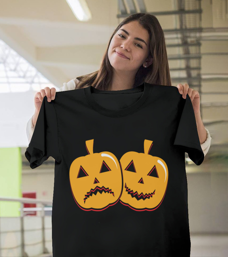 Halloween Pumpkin Lanterns Jack-O'-Lantern Pair T-Shirt