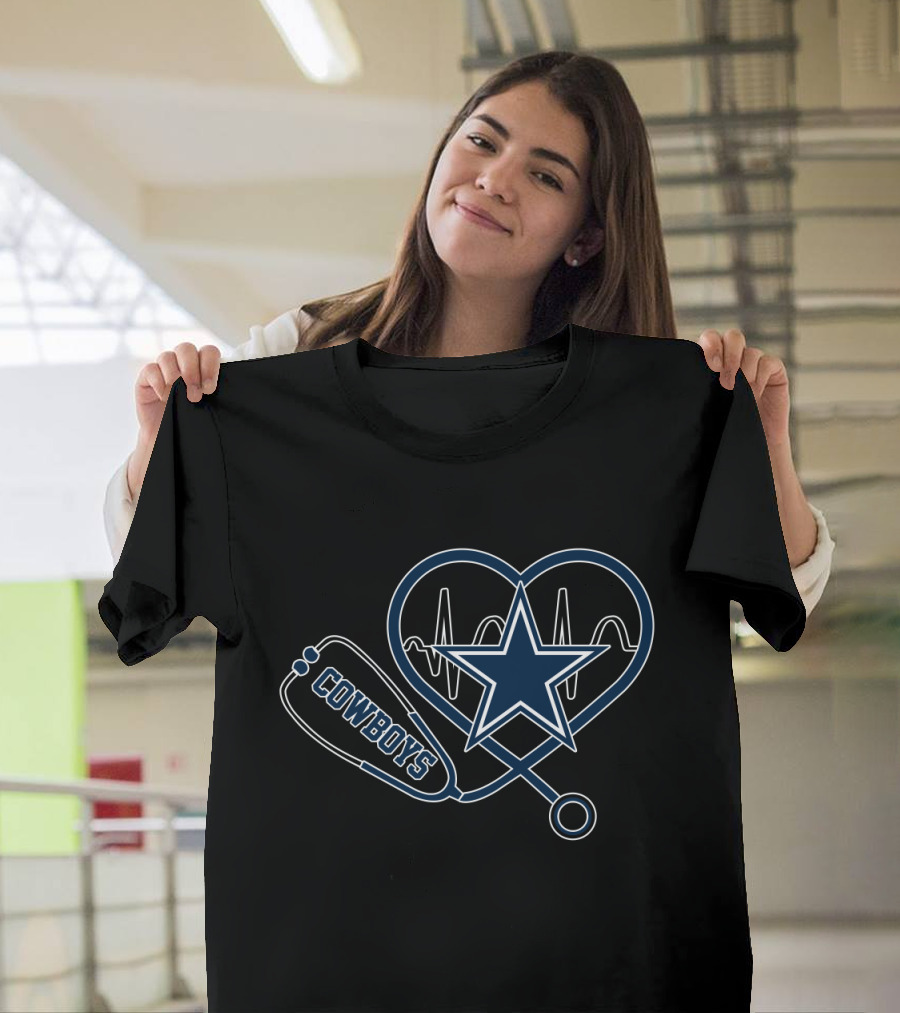 Cowboys Heartbeat Stethoscope Star T-Shirt