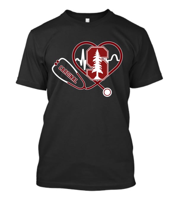 Stanford Cardinal Medical Stethoscope Heartbeat T-Shirt