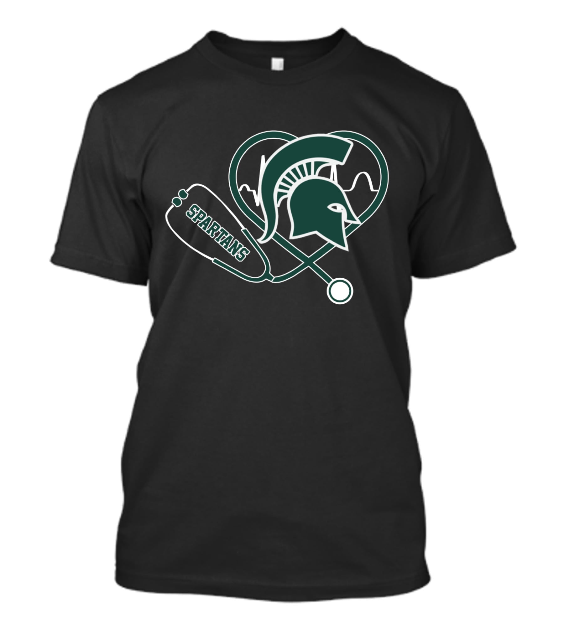 Spartans Heartbeat Stethoscope Michigan State T-Shirt