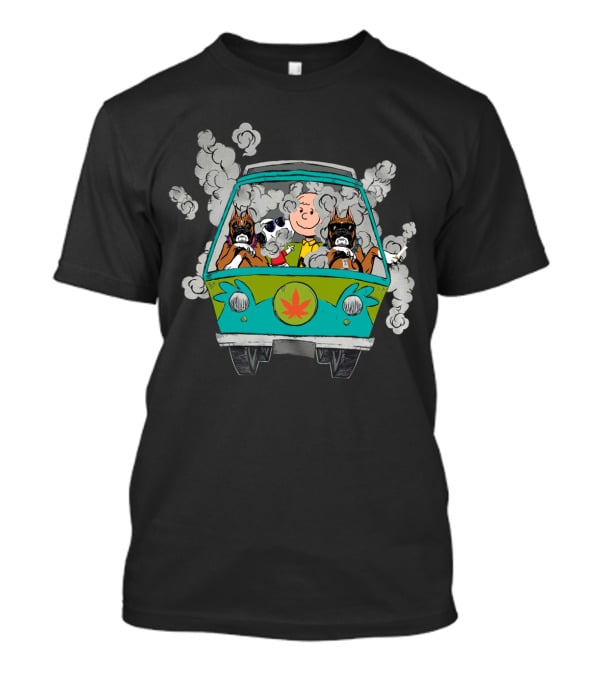 Boxer Ds0 Charlie Brown Snoopy Mystery Machine Crossover T-Shirt