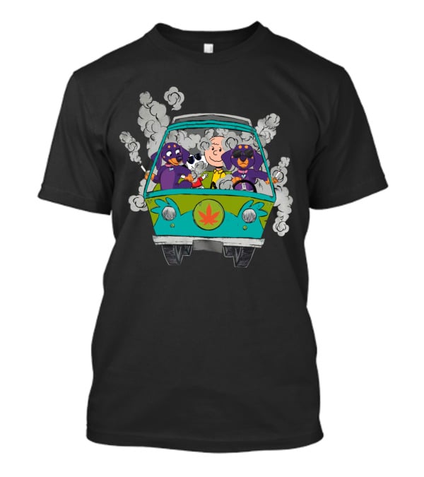 Dachshund Ds0 Smoke Van Adventure With Iconic Cartoon Characters T-Shirt