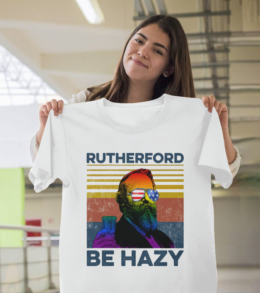 Rutherford Be Hazy Patriotic Sunglasses with Drink T-Shirt