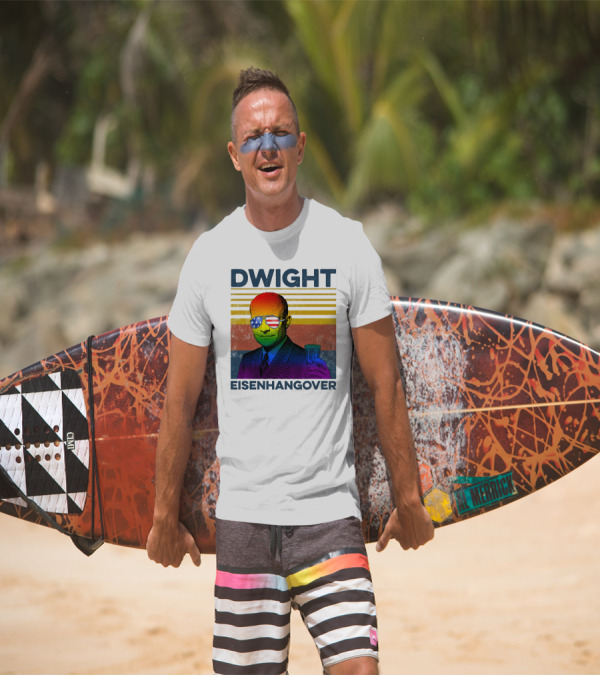 Dwight Eisenhangover Patriotic Beer Mug Rainbow Sunglasses T-Shirt