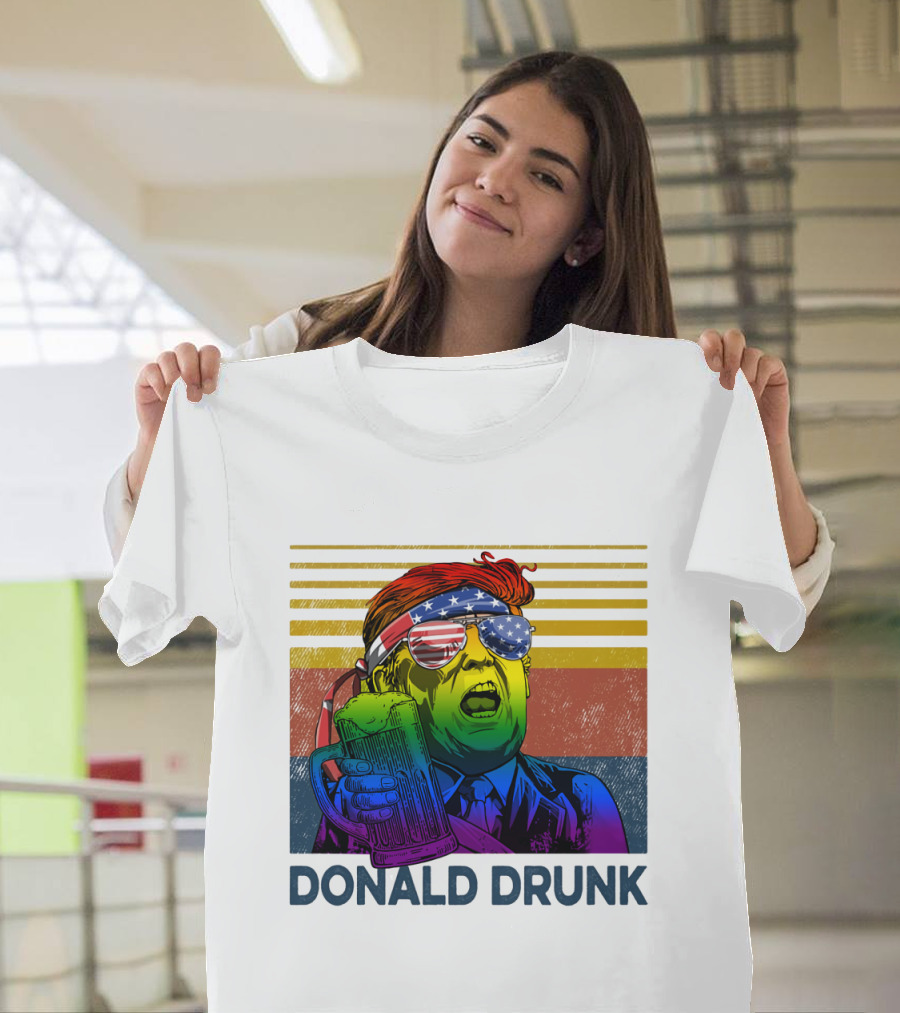 Donald Drunk Vintage Style Patriotic Beer Lover T-Shirt