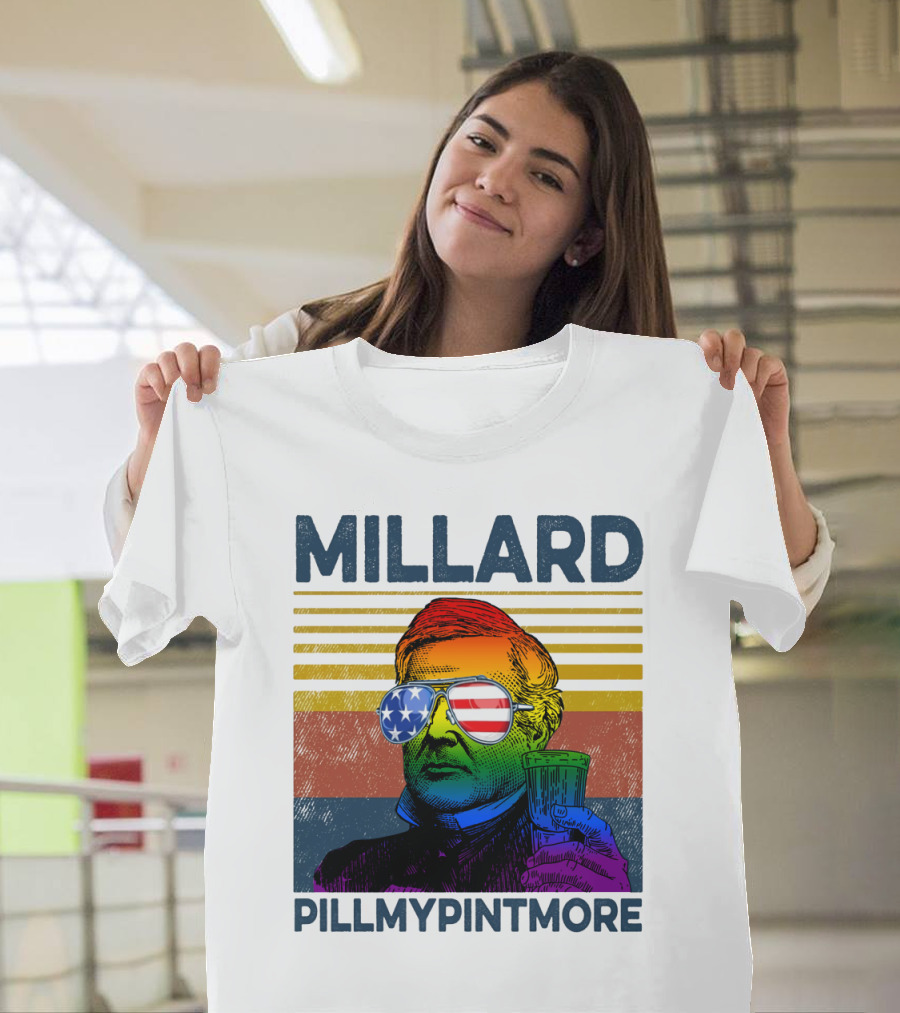 Millard Pillmypintmore Rainbow Flag American Sunglasses Beer T-Shirt