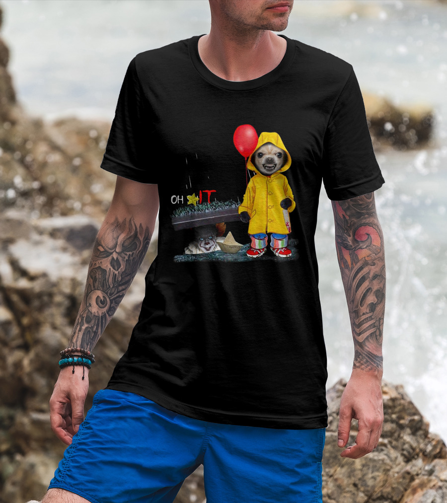 Oh ★IT ChihuahuaDs Raincoat Red Balloon Pennywise Sewers T-Shirt