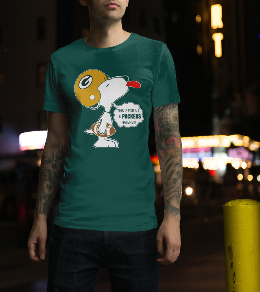 Green Bay Packers Snoopy Helmet Football Packers Haters T-Shirt