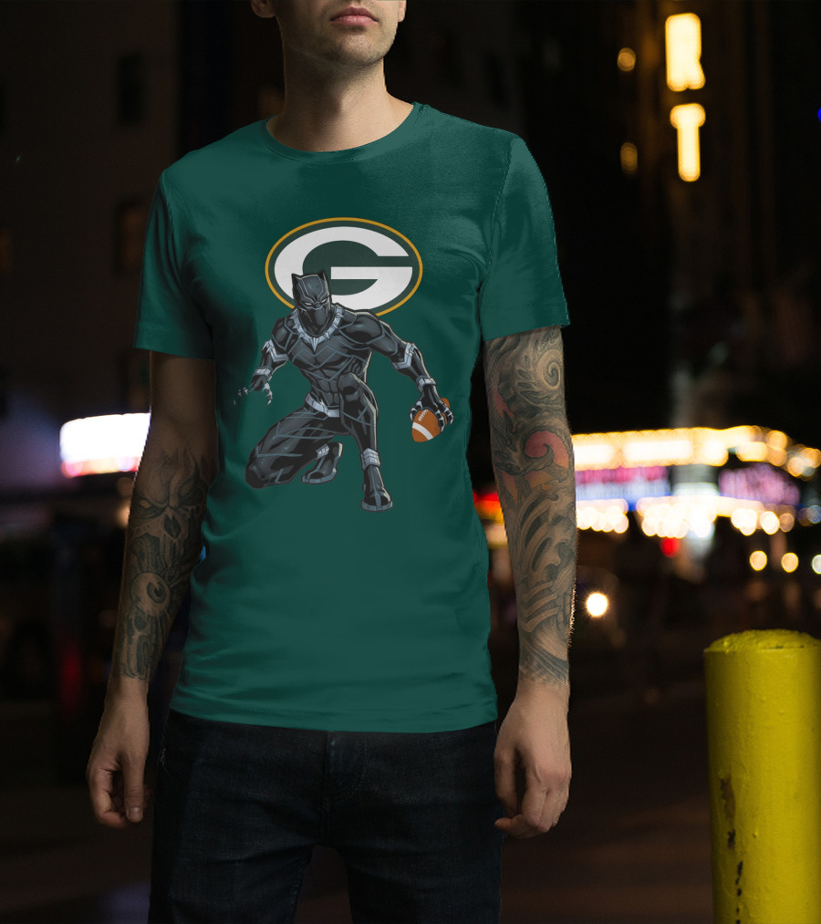 Green Bay Packers Wakanda Football Panther T-Shirt