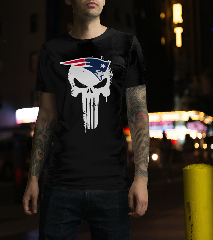 New England Patriots Punisher Skull T-Shirt