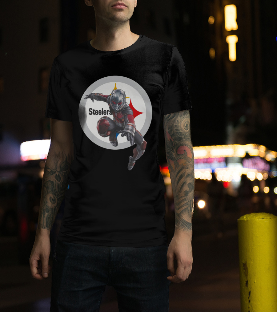 Pittsburgh Steelers Ant-Man Marvel Crossover T-Shirt