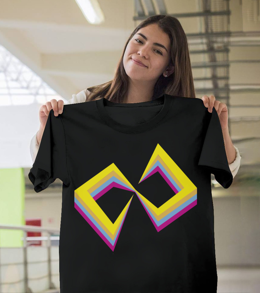 Infinity Color Vibrant Geometric 3D Optical Illusion T-Shirt