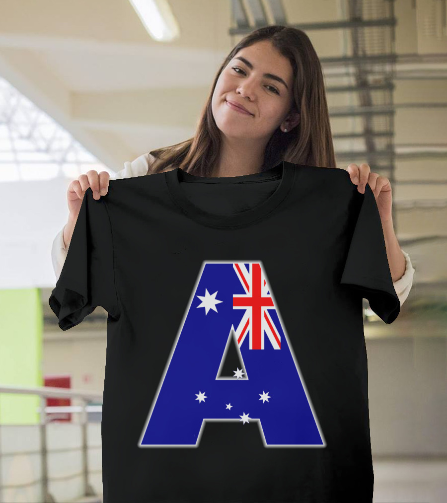 Australia Letter A with Australian Flag Elements T-Shirt