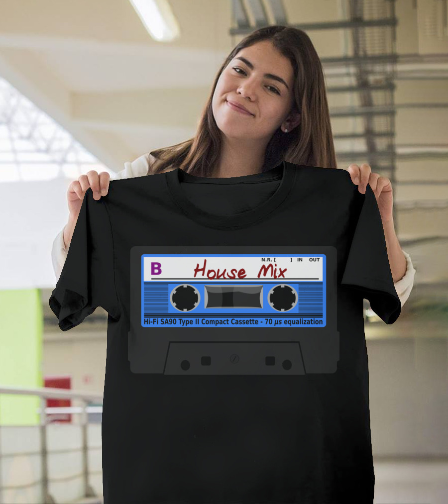 House Mix B Side Hi-Fi SA90 Type II Compact Cassette 70 µs Equalization T-Shirt