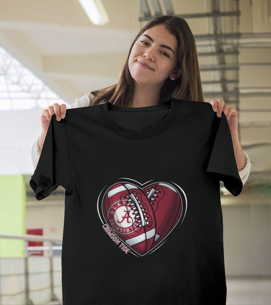 Alabama Crimson Tide Football Heart NCAA T-Shirt