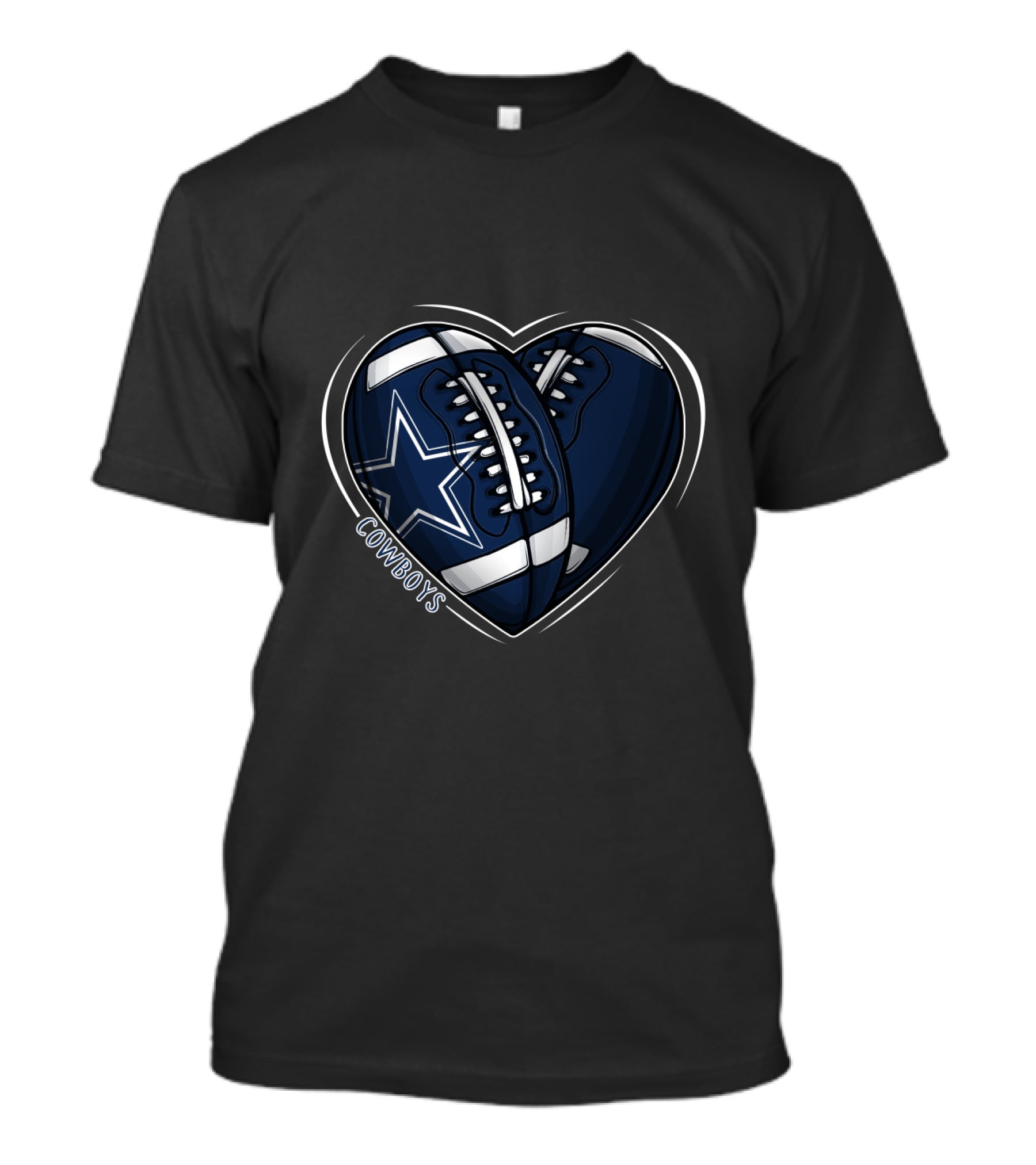 DH 90 Cowboys Heart Football NFL Dallas T-Shirt