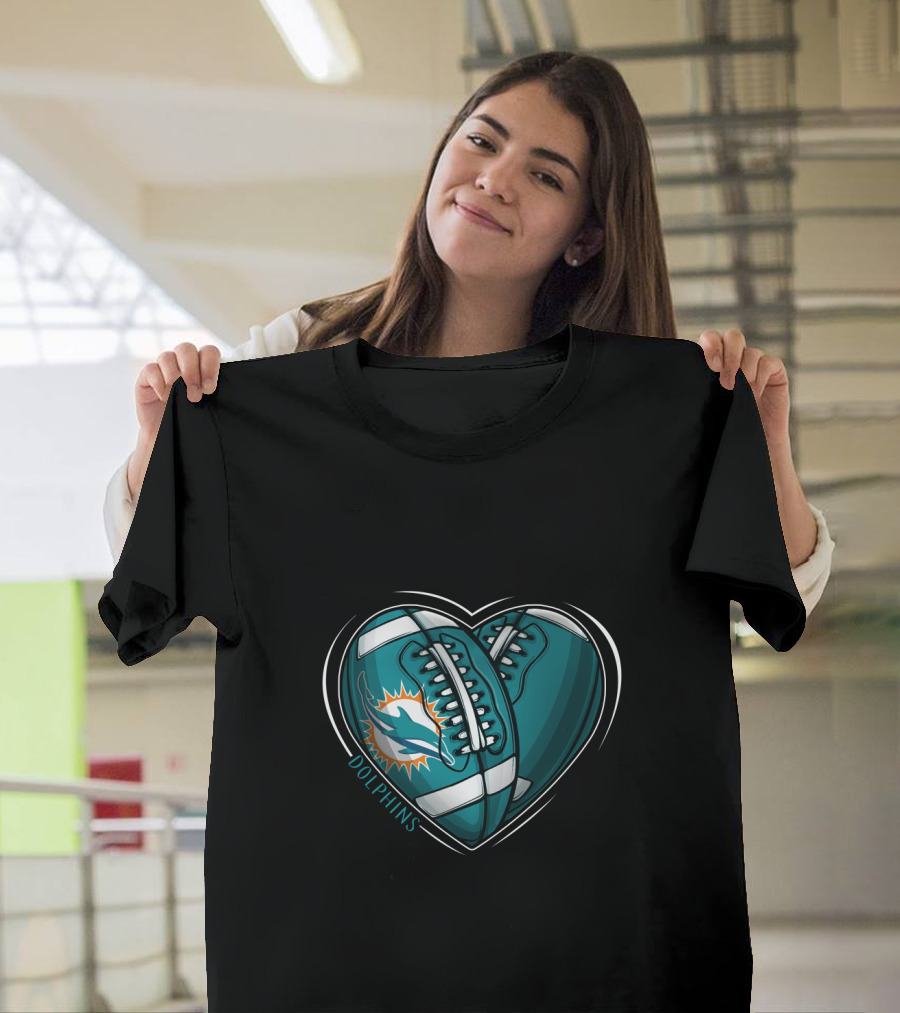 Miami Dolphins Heart Logo DH 90 NFL T-Shirt