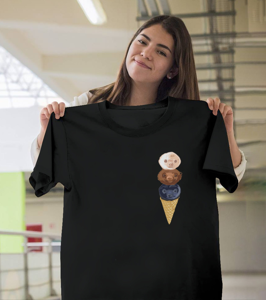 The Lazy Ice Cream Triple Scoop Sloth Cone T-Shirt