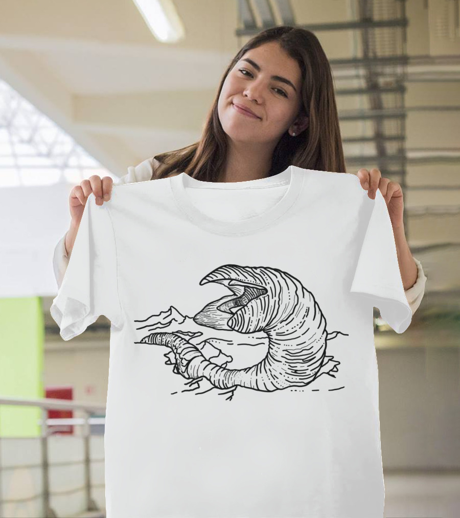 Dune Sandworm Illustration Desert Creature Art Inspired by Frank Herbert T-Shirt