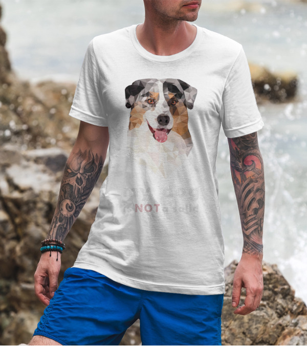 Geometric Polygonal Dog Art With Text 'My Dog Is NOT A Solid' T-Shirt