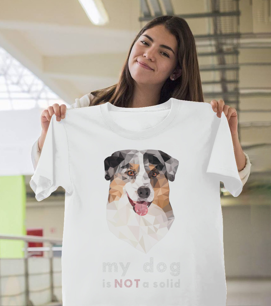 Geometric Polygonal Dog Art with Text 'My Dog is NOT a Solid' T-Shirt