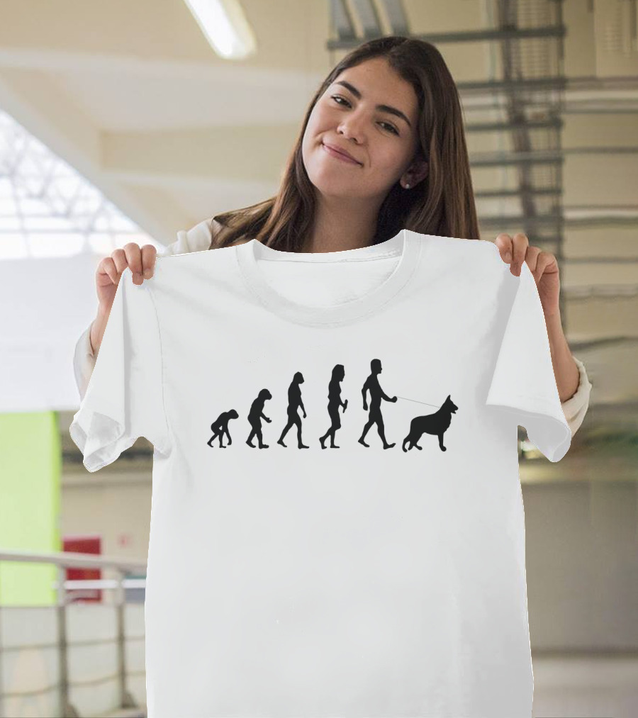 Evolution German Shepherd Walking Silhouette Sequence T-Shirt