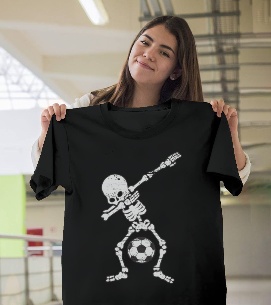 Skeleton Dabbing with Soccer Ball T-Shirt