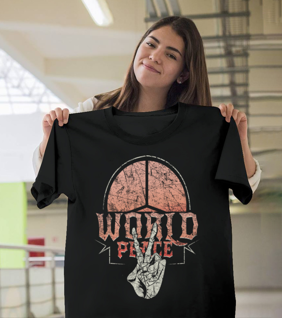 World Peace Skeleton Hand with Peace T-Shirt