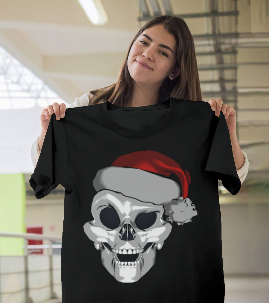Crazy Santa Skull Holiday T-Shirt