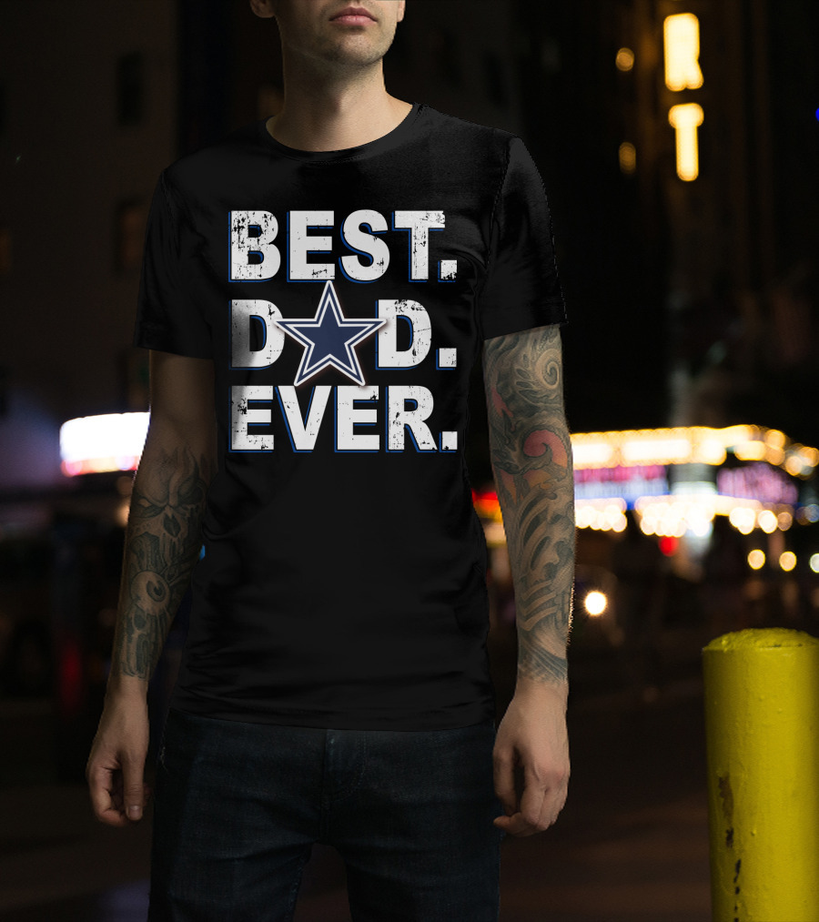 Best Dad Ever Cowboys Star T-Shirt