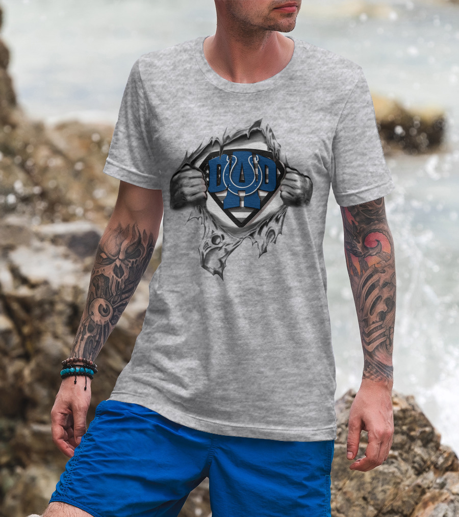 Indianapolis Colts Dad Superhero T-Shirt