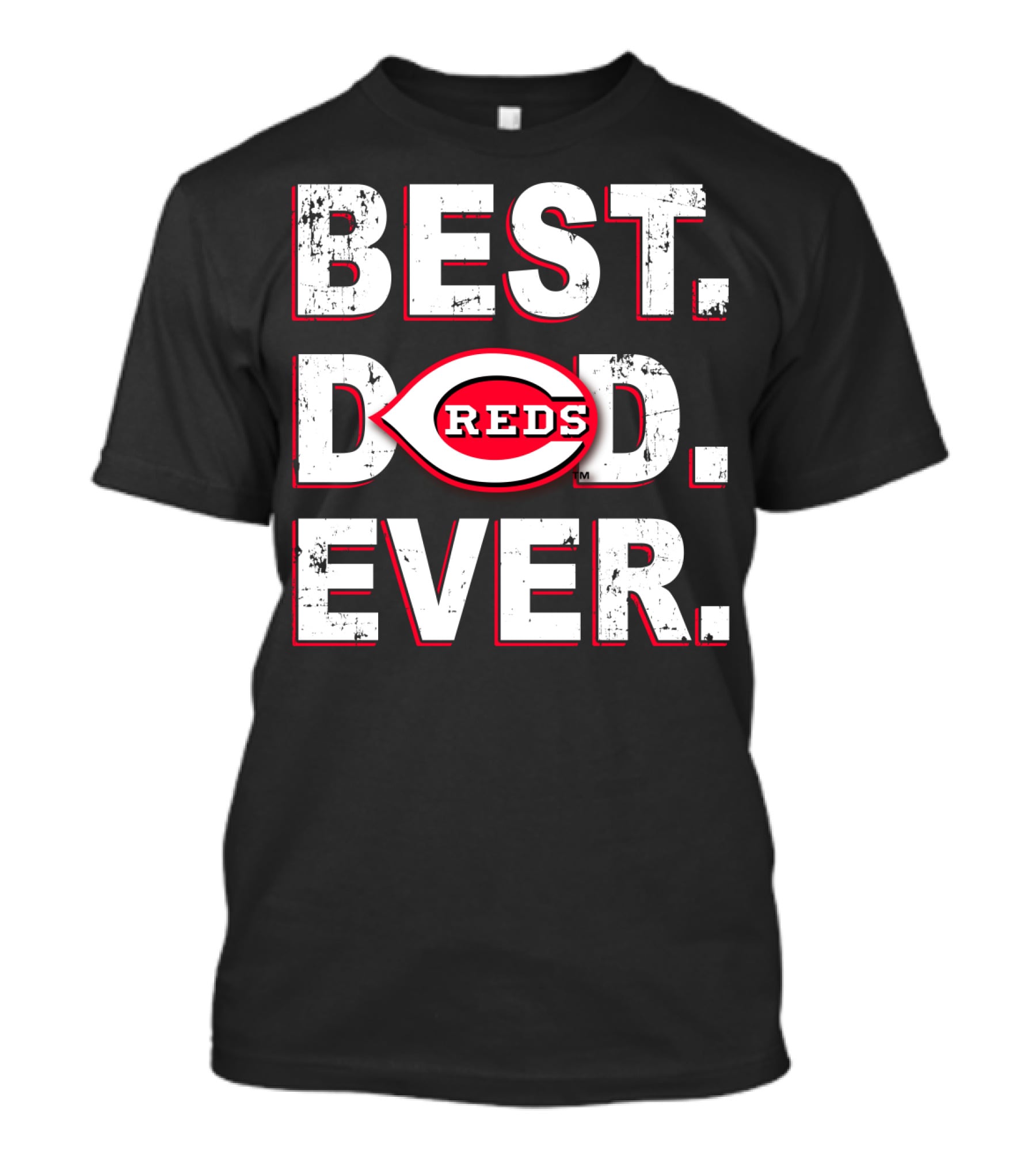 Best Dad Ever Reds Cincinnati Baseball T-Shirt