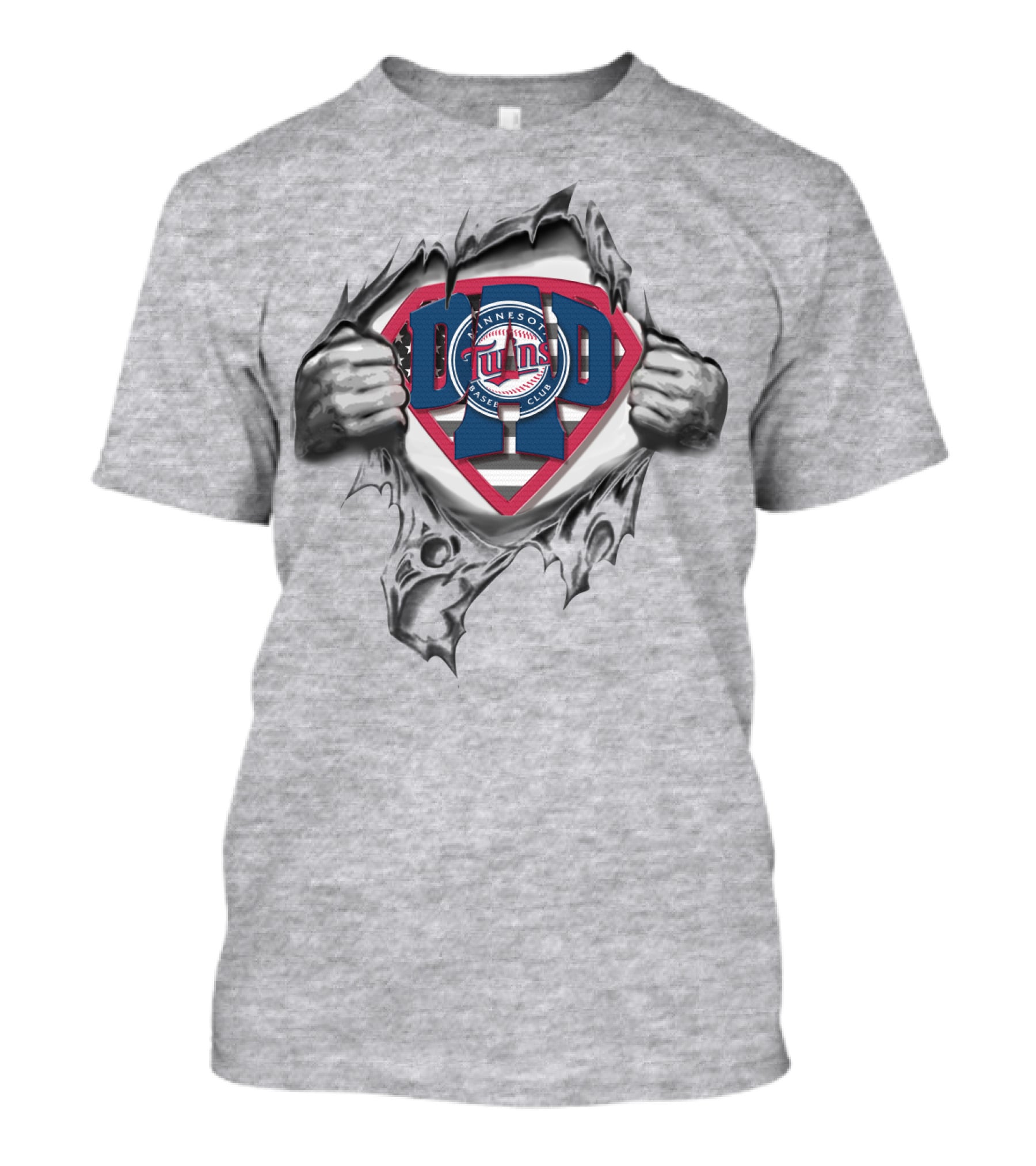 SUPERDAD Minnesota Twins Logo Superman Chest Rip T-Shirt