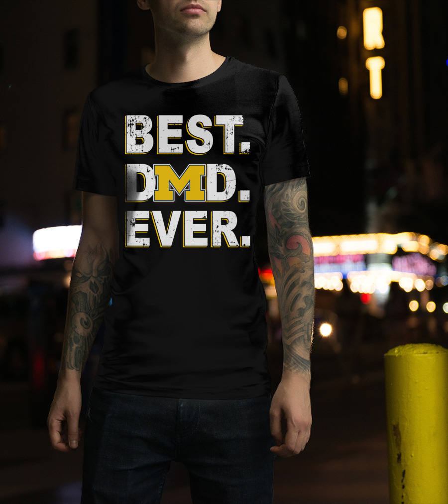 Best Dad Ever Michigan M Logo Wolverines T-Shirt